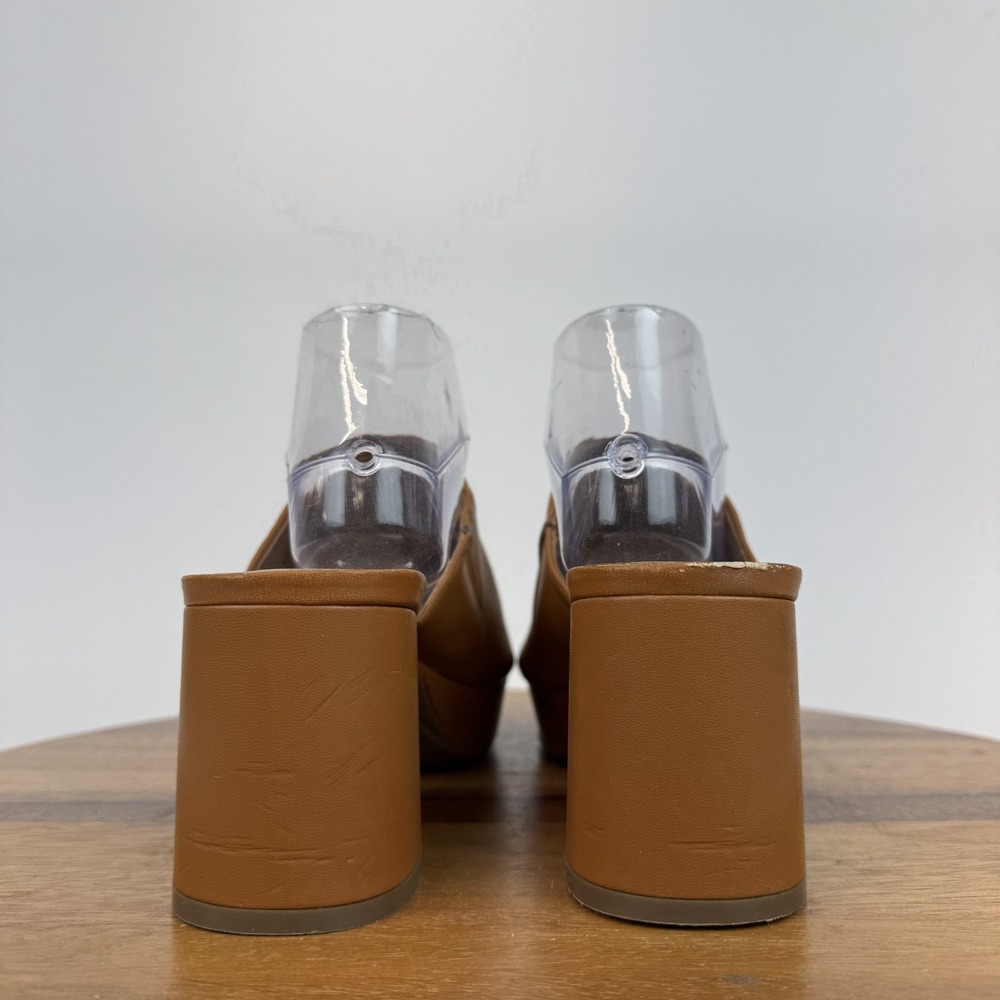 New Womens Aerosoles Cassy Brown Leather Heeled Slide Sandals Size 10 M NWOB - Picture 6 of 10